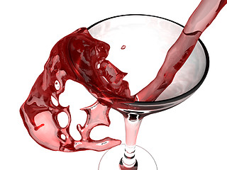 Image showing Red wine and wine glass