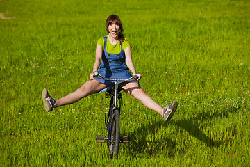 Image showing Riding a bicycle