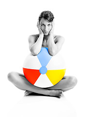 Image showing Beach ball girl