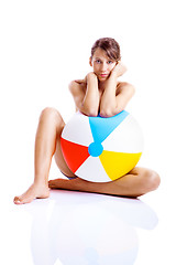 Image showing Beach ball girl