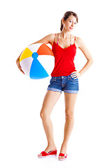 Image showing Beach ball girl