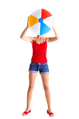 Image showing Beach ball girl