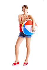 Image showing Beach ball girl