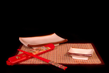 Image showing Sushi set and chopsticks 4