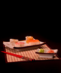 Image showing Sushi set and chopsticks 2