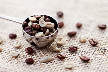 Image showing spoon of coffee beans