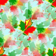 Image showing flying autum leaves - seamless