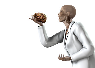 Image showing Anatomical Women Holding Her Brain