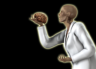 Image showing Anatomical Women Holding Her Brain