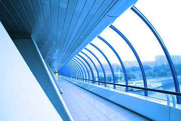 Image showing futuristic glass corridor