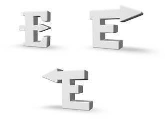 Image showing letter e with arrow