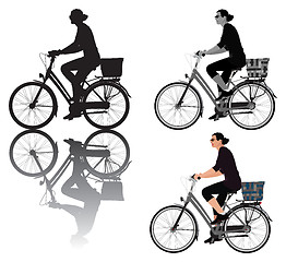 Image showing Lady on bicycle