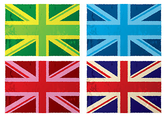 Image showing British grunge flags