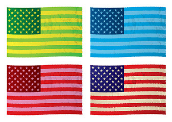 Image showing American grunge flags