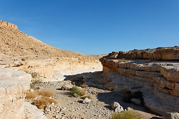 Image showing Canyon in the rocky desert in the Middle East