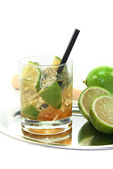 Image showing Caipirinha with fresh lime