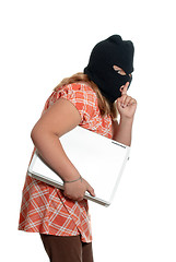 Image showing Child Stealing Laptop