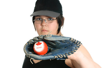 Image showing Girl Playing Baseball