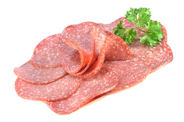 Image showing Slices of salami