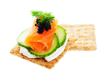 Image showing Salmon Caviar Canape