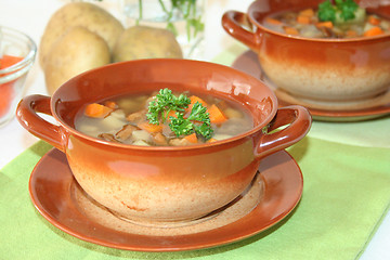Image showing Wild mushroom soup