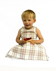 Image showing Child with raspberries