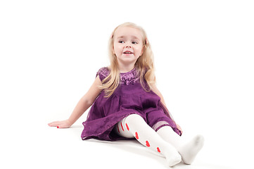 Image showing Studio shot of baby girl in gala dress