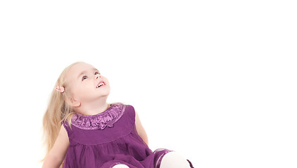 Image showing Studio shot of baby girl in gala dress