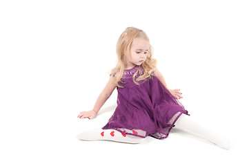 Image showing Studio shot of baby girl in gala dress