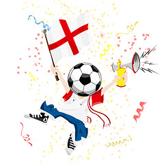 Image showing England Soccer Fan with Ball Head.