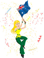 Image showing Australia Soccer Fan with flag