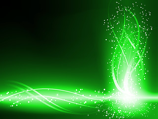Image showing Green Background Stars Swirls