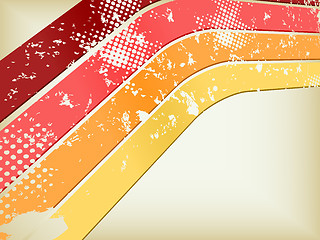 Image showing Grunge Disco Red, Orange and Yellow Background in Perspective