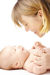 Image showing Mother talking to her child