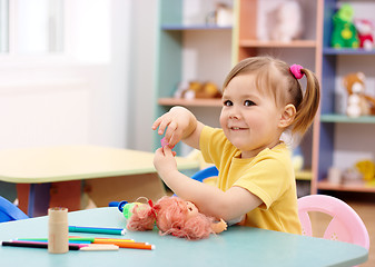 Image showing Little girl play in preschool