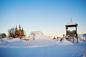 Image showing Belfry at Svensky monastery