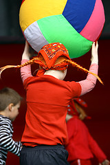Image showing Girl with colored ball
