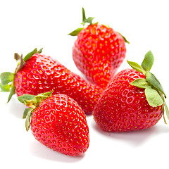 Image showing four fresh strawberries