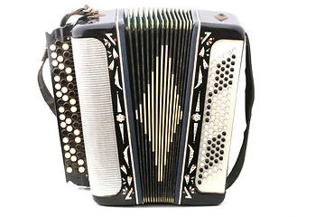 Image showing Old russian accordion closeup isolated