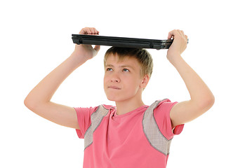 Image showing teenager with laptop