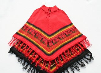 Image showing Red and black ponchos