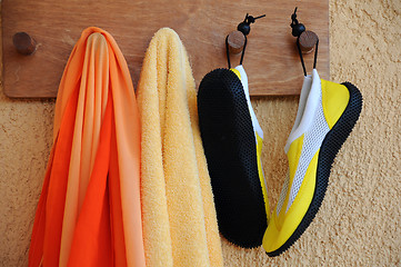 Image showing Beach Accessories on the Hooks