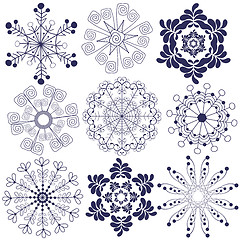 Image showing Collection  handwork of snowflakes