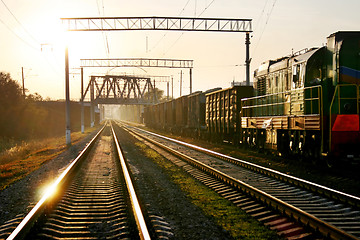 Image showing railway on sunset