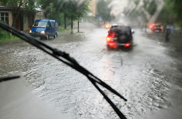 Image showing Driving in the rain