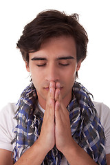 Image showing praying young man