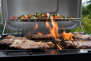 Image showing Sirloin Steaks On A Barbecue