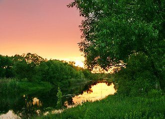 Image showing river in the sunset