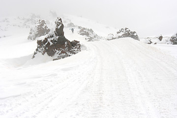 Image showing Mountain road in the winter