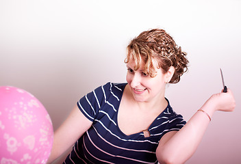 Image showing Woman with balloon